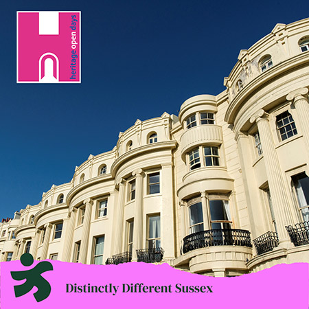 Photo of Regency architecture overlayed with a layers graphic